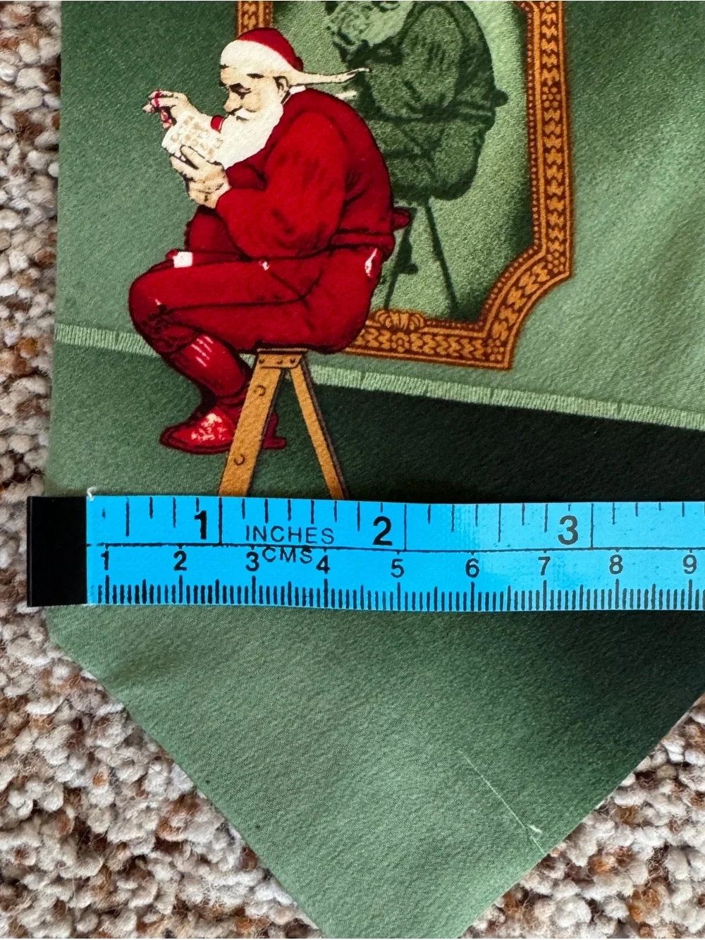 Vintage Norman Rockwell Santa Christmas Tie Saturday Evening Post 100% Silk